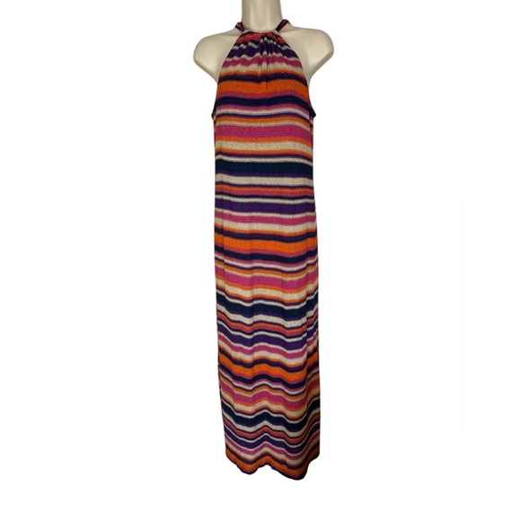 Trina Turk NWT Pink Orange Halter Maxi Resort Dress Sz M - Picture 4 of 10